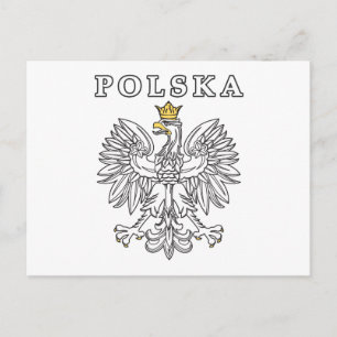Cartão Postal Polska Com Águia Polonesa