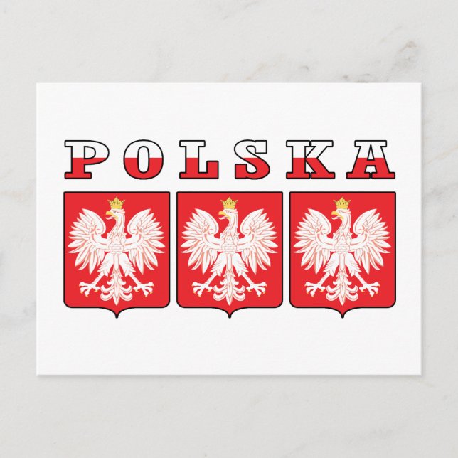Cartão Postal Polska Eagle Shields (Frente)