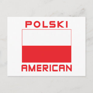 Cartão Postal Polski American Flag