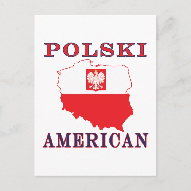 Cartão Postal Polski American Map (Frente)