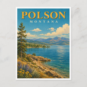 Cartão Postal Polson Montana Flathead Lake GeoSaga