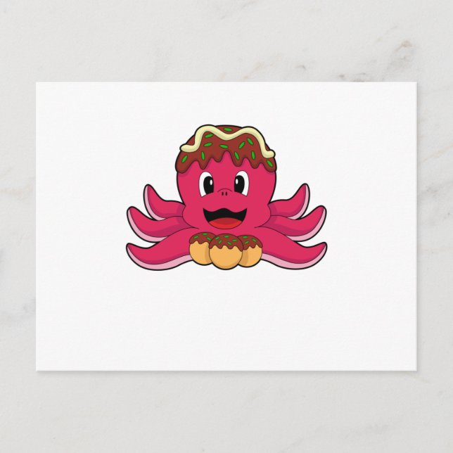 Cartão Postal Polvo com Bolo (Frente)