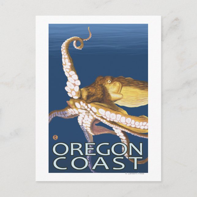 Cartão Postal Polvo da Costa de Oregon (Frente)