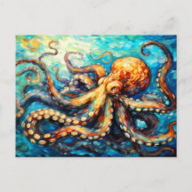 Polvo em Pintura a Óleo de Oceano Giratório
