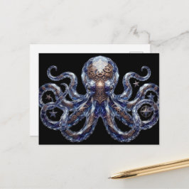 Cartão Postal Polvo Steampunk Cristalino