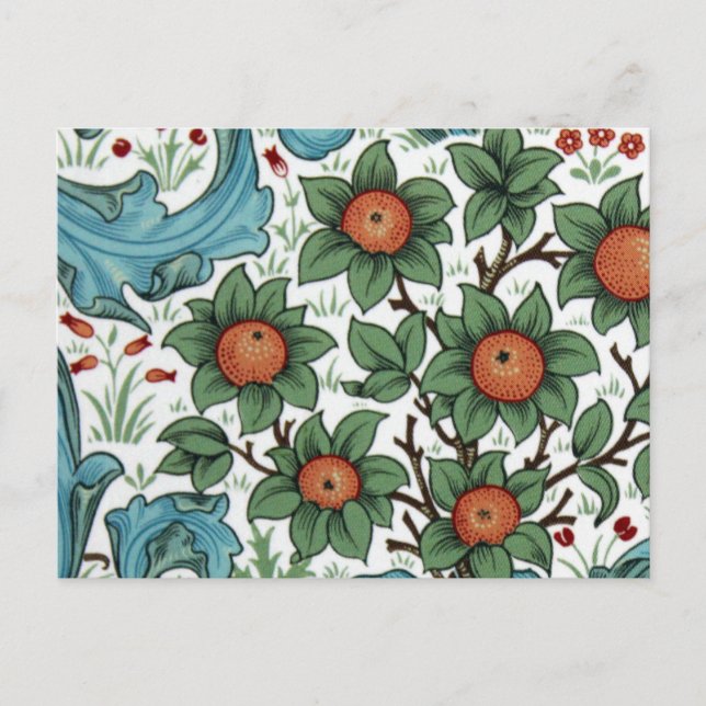 Cartão Postal pomar de laranja William Morris (Frente)