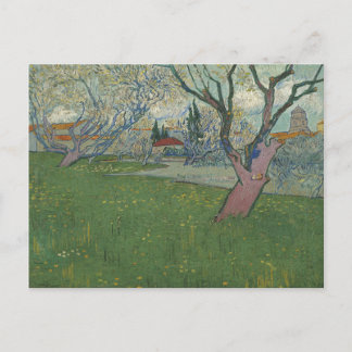Cartão Postal Pomares na Visão Floresta das Arles por Van Gogh