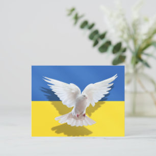 Cartão Postal Pomba da Paz Bandeira da Ucrânia Apo