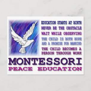 Cartão Postal Pomba de Montessori