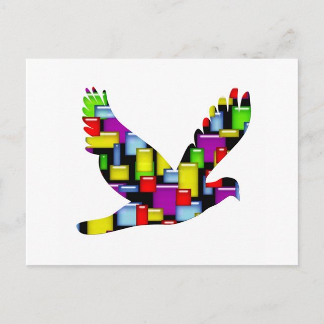 Cartão Postal pomba mosaica (Frente)