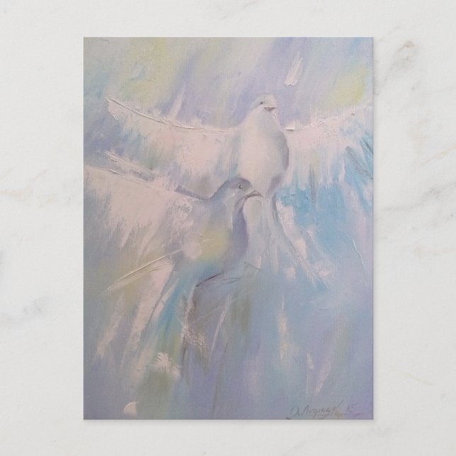Cartão Postal pombas da paz (Frente)