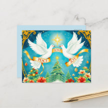 Pombas de Natal, Árvore de Natal, Amor, Paz, Alegr