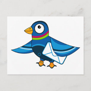Cartão Postal Pombo com Envelope de Correio POstcard