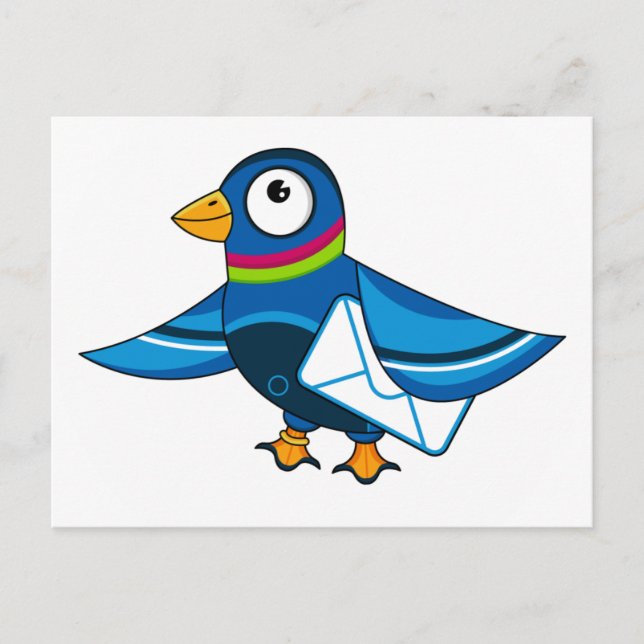 Cartão Postal Pombo com Envelope de Correio POstcard (Frente)