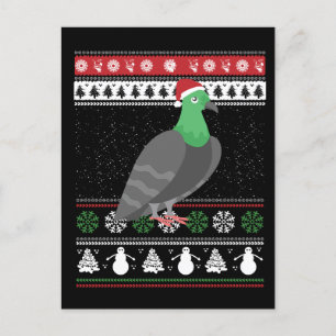 Cartão Postal Pombo - Pombo de Natal Feio Natal