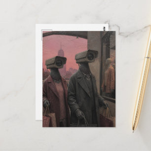 Cartão Postal pombos que se tornaram espiões de compras arte enc