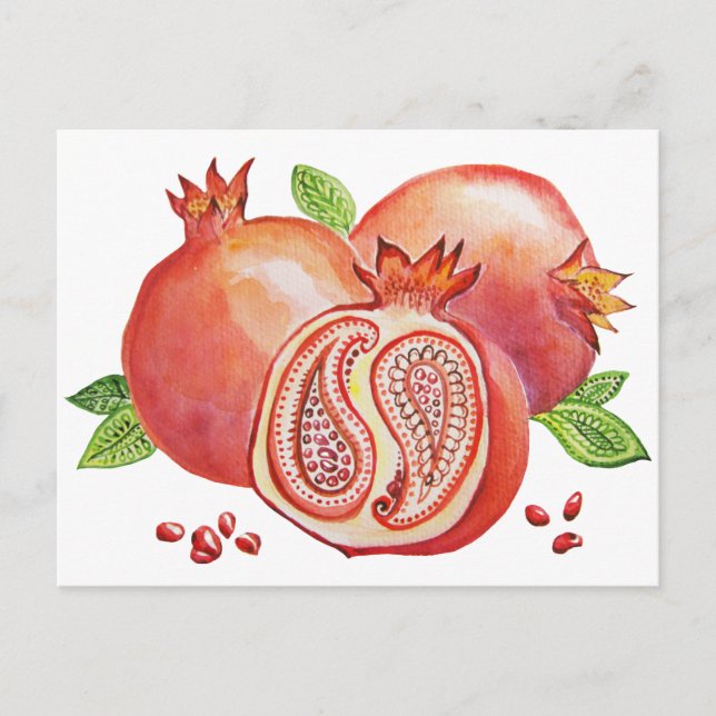 Cartão Postal Pomegranate Happy Yalda (Frente)