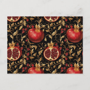 Cartão Postal Pomegranate Paradise - Padrão Floral Rico Sem Cost