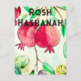 Cartão Postal Pomegranato Rosh Hashanah Fruta Shana Tova