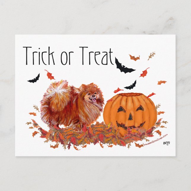 Cartão Postal Pomerânia de Halloween (Frente)