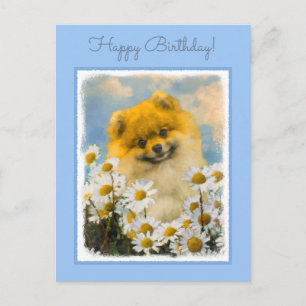 Cartão Postal Pomerânia em Pintura de Dísias - Arte de Cachorr