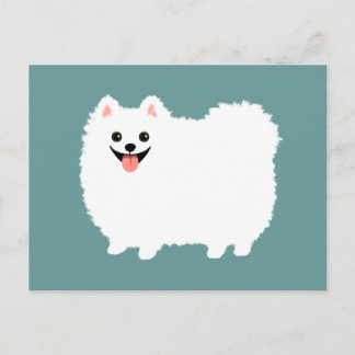 Cartão Postal Pomerano Branco-Cinto