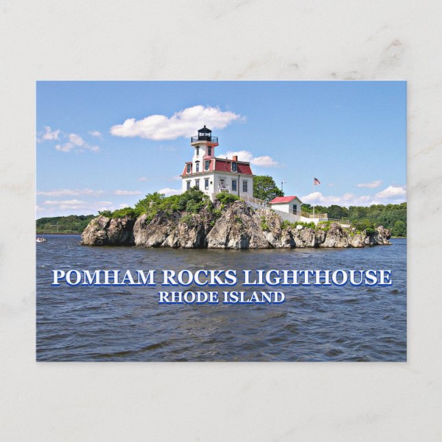 Cartão Postal Pomham Rocks Lighthouse, Rhode Island Postcard (Frente)