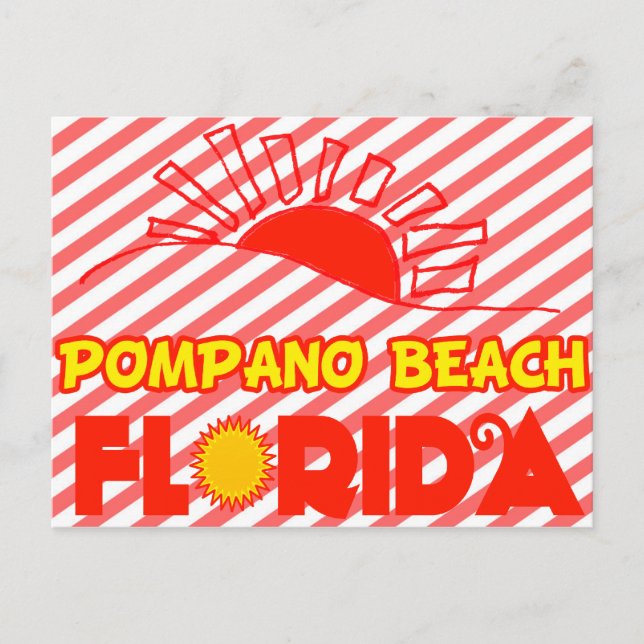 Cartão Postal Pompano Beach, Flórida (Frente)