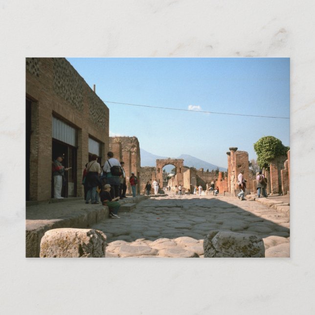 Cartão Postal Pompeii, pedras de passagem e portais (Frente)