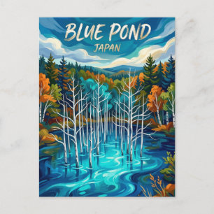 Cartão Postal Pond Blue Shirogane Japão