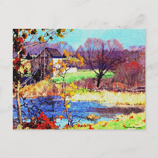 Cartão Postal Pond em Old Lyme, Connecticut (Frente)