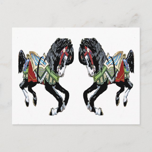 Cartão Postal Pôneis Negros (Frente)
