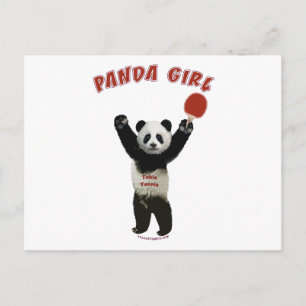Cartão Postal Pong Ping Rapariga Panda