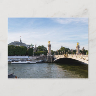 Cartão Postal Pont Alexandre III sobre o rio Sena - Paris Franç