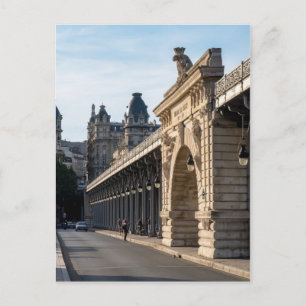 Cartão Postal Pont de Bir-Hakeim sobre o Sena - Paris, França