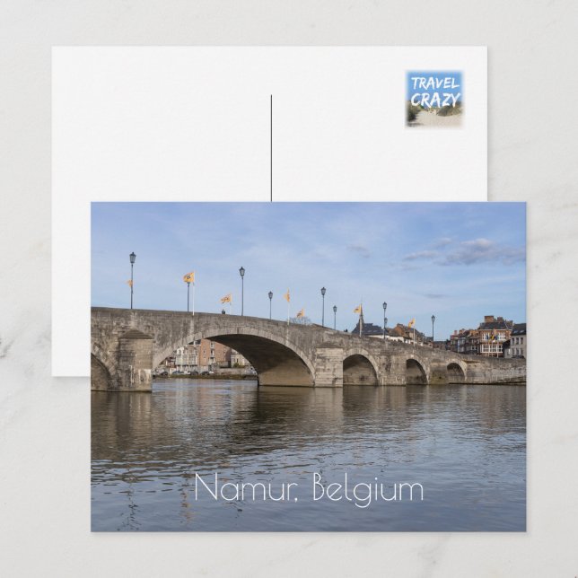 Cartão Postal Pont de Jambes, Namur, Bélgica (Frente/Verso)