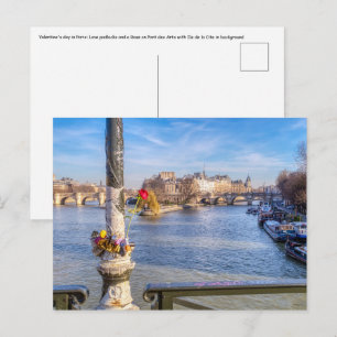 Cartão Postal Pont des Arts no Dia dos Namorados - Paris