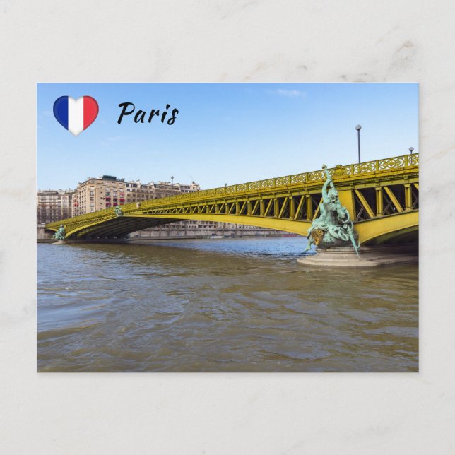 Cartão Postal Pont Mirabeau sobre o Sena - Paris (Frente)