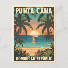 Cartão Postal Ponta Cana República Dominicana Pôr do Sol Tropica