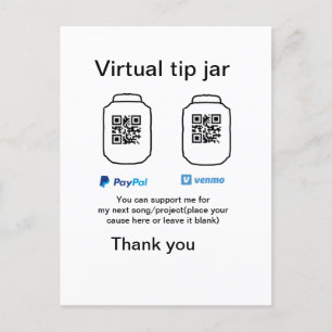 Cartão Postal Pontas virtuais código q r doação de dinheiro PayP