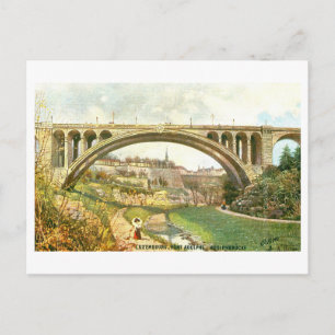 Cartão Postal Ponte Adolphe antiga no Luxemburgo