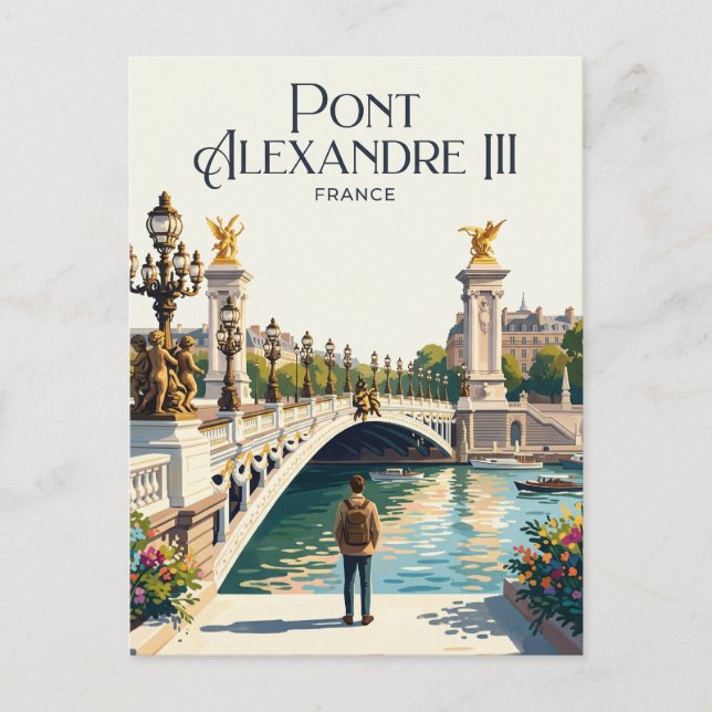 Cartão Postal Ponte Alexandre III França (Frente)