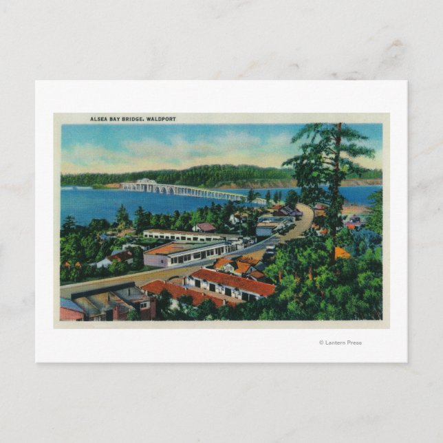 Cartão Postal Ponte Alsea Bay em Waldport, Oregon (Frente)