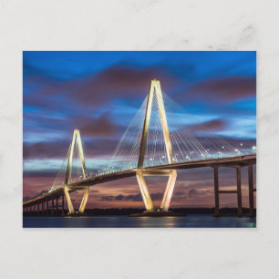 Cartão Postal Ponte Arthur Ravenel À Noite