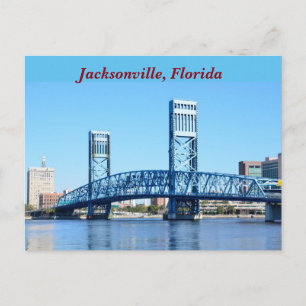 Cartão Postal Ponte Azul Famosa Jacksonville, Flórida