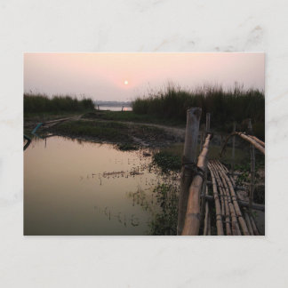 Cartão Postal Ponte Bamboo, Ganges, Bengala Ocidental, Índia