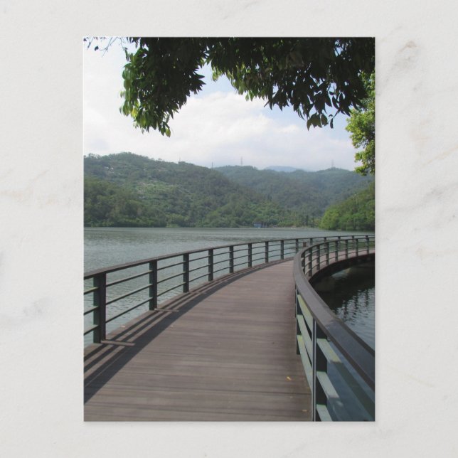 Cartão Postal Ponte Bicicleta Sobre Água (Frente)