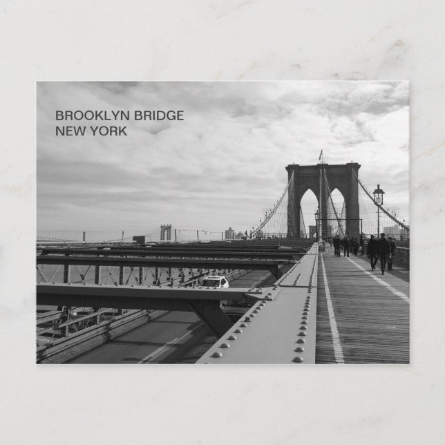 Cartão Postal Ponte Black White Brooklyn - Nova York nr 1 (Frente)