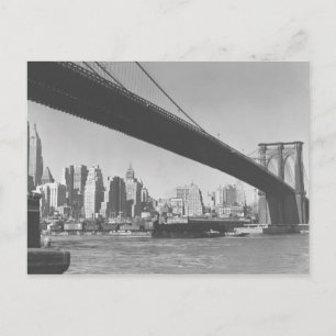 Cartão Postal Ponte Brooklyn e linha do horizonte de Manhattan e