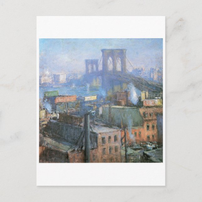 Cartão Postal Ponte Brooklyn, East River, por volta de 1916 (Frente)